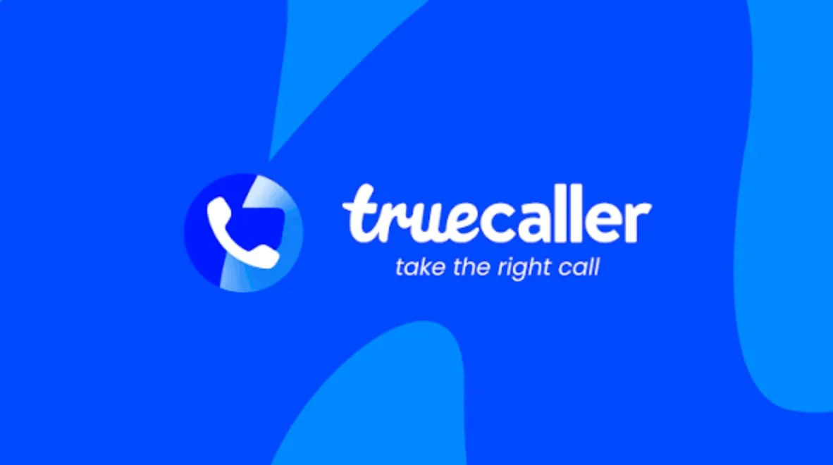 Celular básico con pantalla mostrando Truecaller Lite bloqueando una llamada de spam